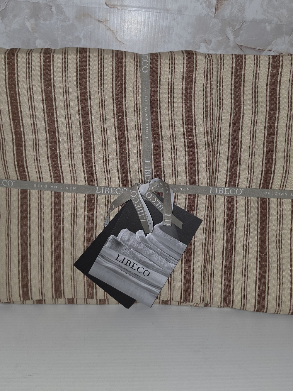Libeco Belgian Linen Antibes Old Red Striped Queen Duvet Set